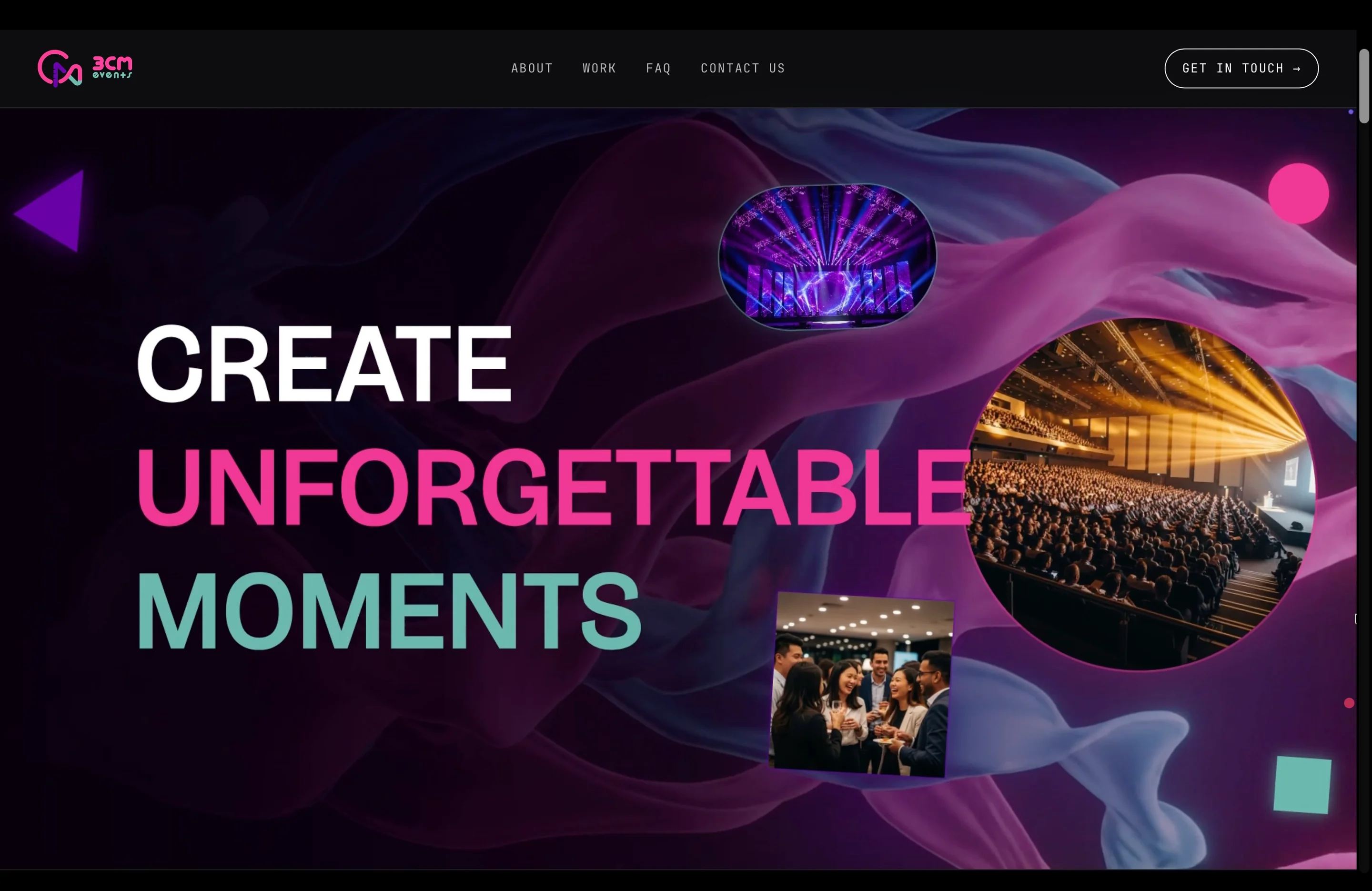 3cm Events — Event Management project by Intuito Studio