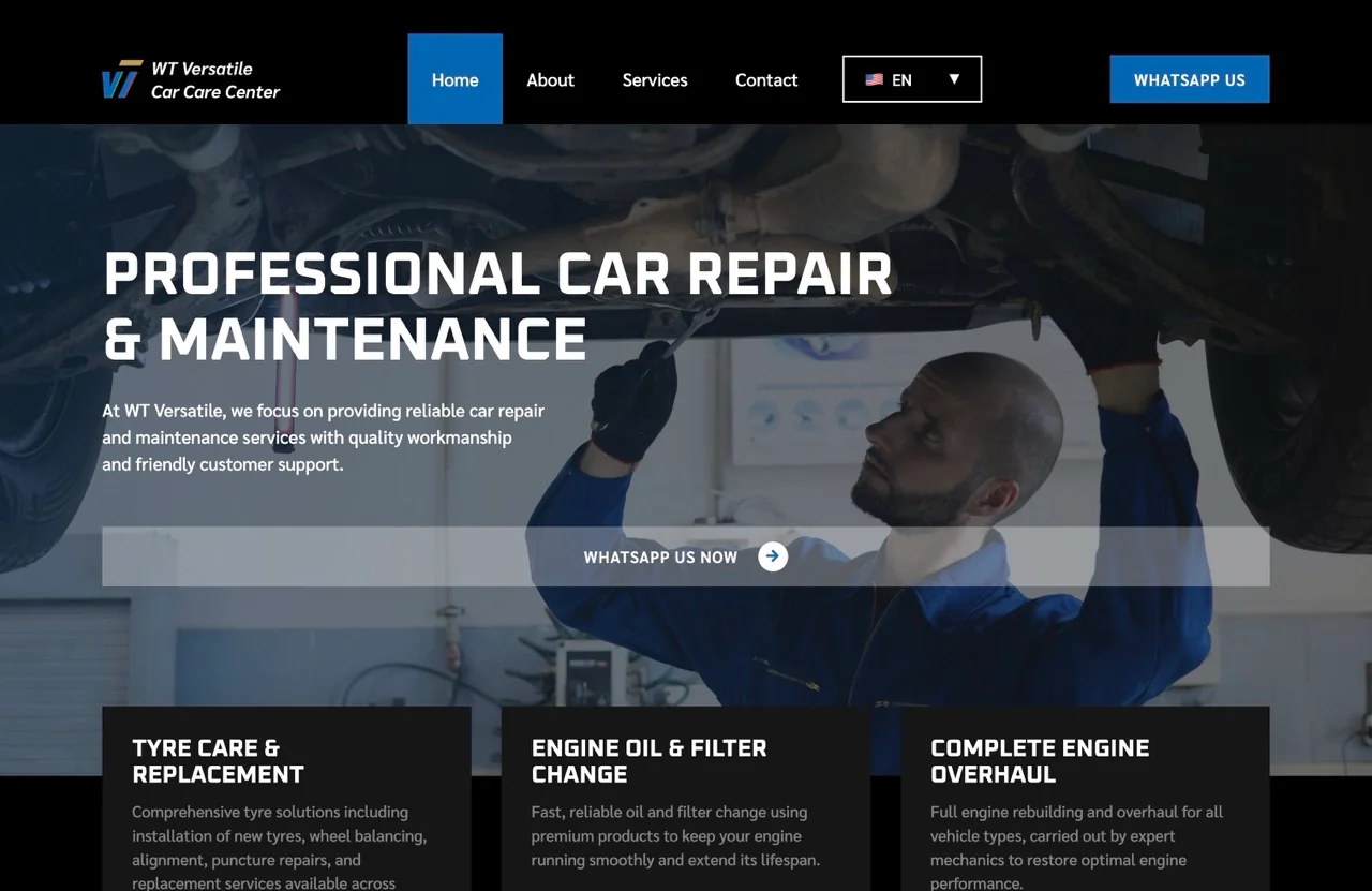 WT Versatile — Car Care Center project by Intuito Studio